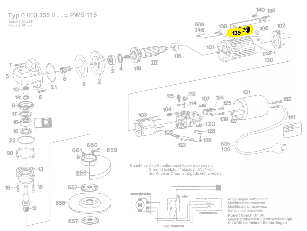 Curseur interrupteur réf. 2 602 026 015 Bosch